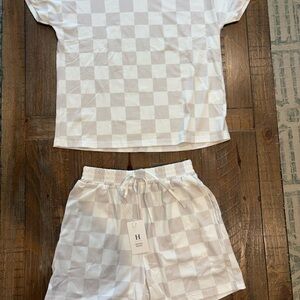 Women’s Checkered loungewear- White
